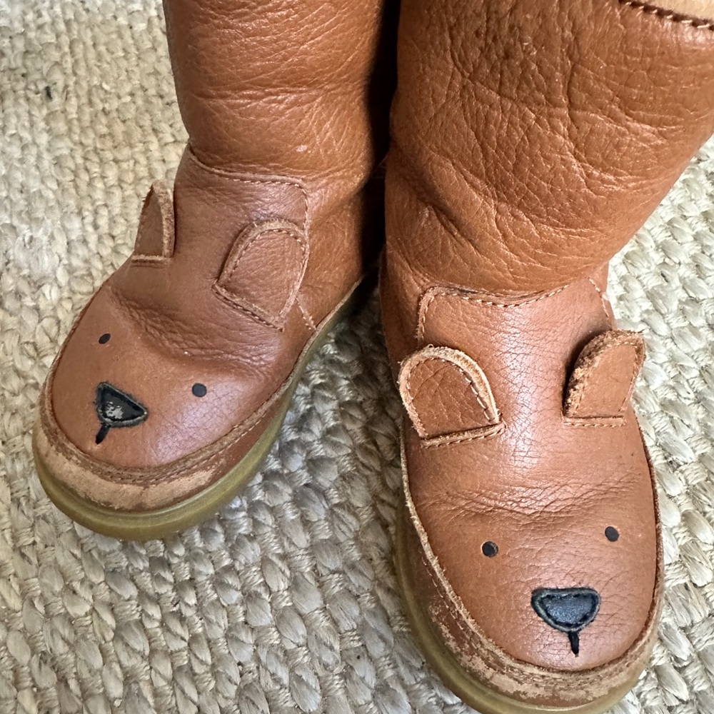Donsje Amsterdam Brown Bear Wadudu Cognac Classic Leather Boots Sz 7